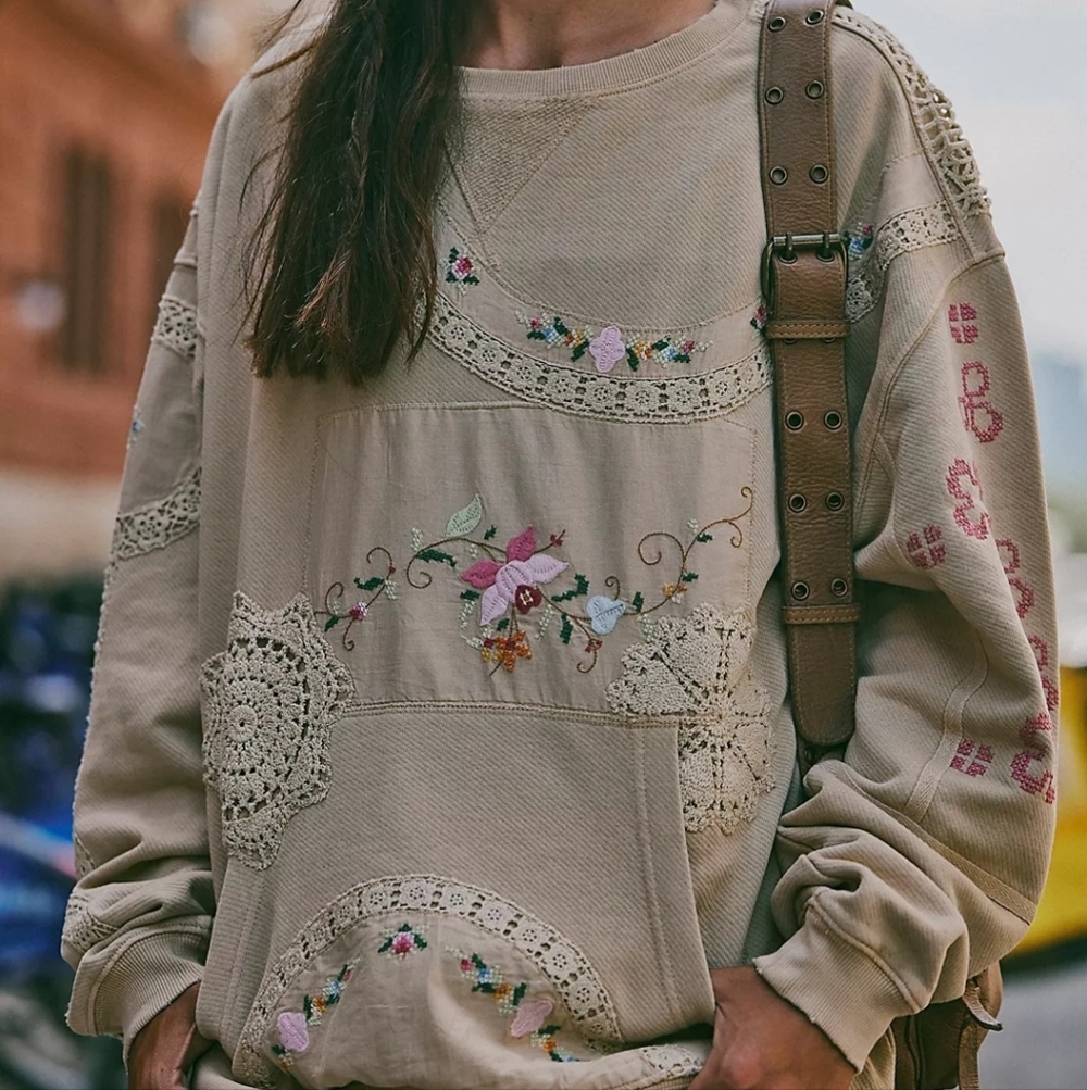 Free People Grams Attic Sweatshirt size S NWT - Picture 6 of 11